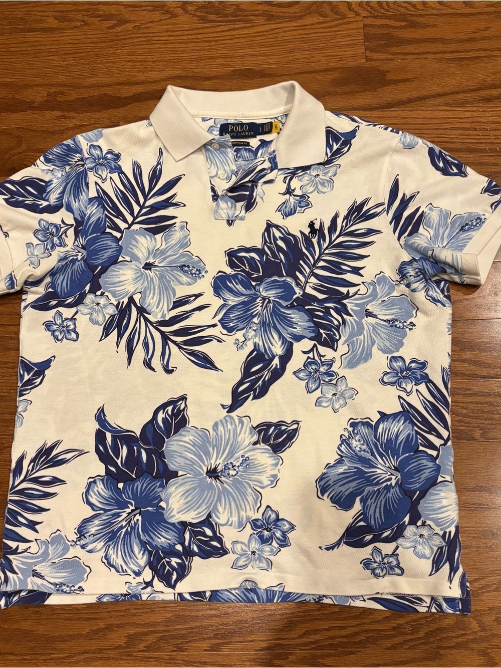 Polo by Ralph Lauren White Polo with Blue Floral Print